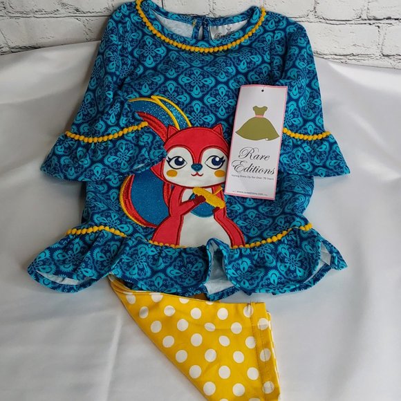 'RARE EDITIONS' TOP & PANTS SQUIRREL OUTFIT 2-PIECE SET - Picture 10 of 16